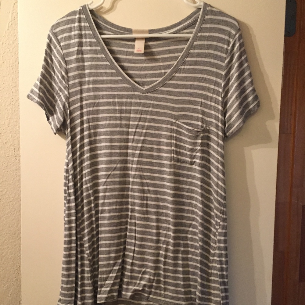Mossimo Supply Co. Grey and White Striped Shirt